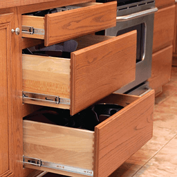 White Drawer Slide with 100lb Capacity, Full Extension, Side-Mount, 14"