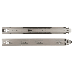 Drawer slide with 100lb capacity and full extension, side-mount, anochrome finish