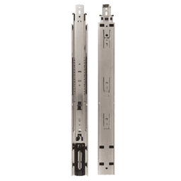 Knape And Vogt 8419 Drawer Slide with 100lb Capacity, Overtravel Extension, Side-Mount, Self-Closing, Anochrome, 20 - Front View