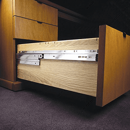 Side-Mounted Knape And Vogt Drawer Slide with 150lb Capacity, Full Extension, Anochrome, 20"