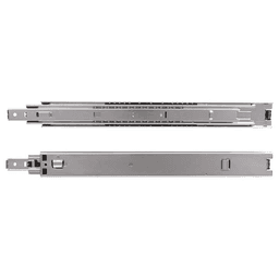 14 inch Zinc finished drawer slide with bayonet and belt loop mount, lever disconnect, and recommended max width of 36 inches