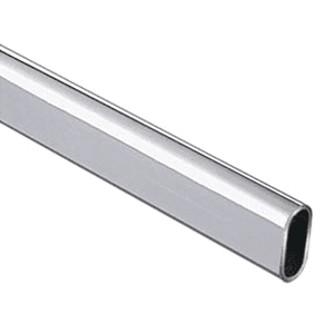 Chrome Finish Oval Closet Rod, 1-1/8" Diameter, 144" Long, Easy Installation, Knape And Vogt