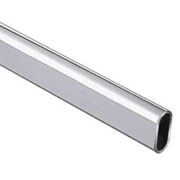 Chrome finish oval closet rod for 96 inch length