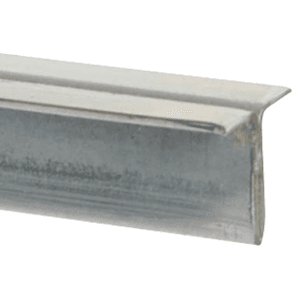Sliding Glass Door Track with Shoe - Knape And Vogt 953, Zinc Finish 144" Long Pre-coated Steel Upper T-guide, Lightly Curved Bottom, Ball Bearings