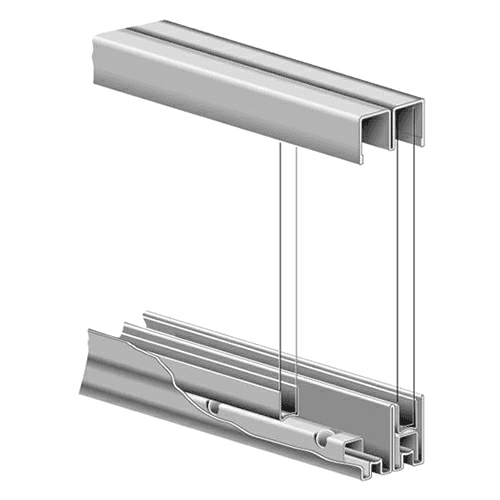 Knape And Vogt's Roll-Ezy Track System for Large Sliding Glass Doors - Zinc Plated Finish