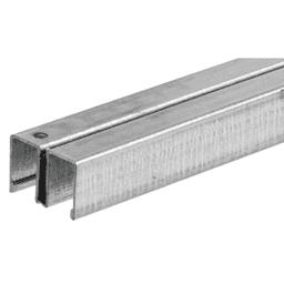 Knape And Vogt 144" Sliding Glass Door Double Upper Channel in Zinc Finish - Wide Divider Maintains Door Position