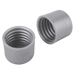 Cover Closet Pole Ends with Plastic End Caps in Platinum Finish