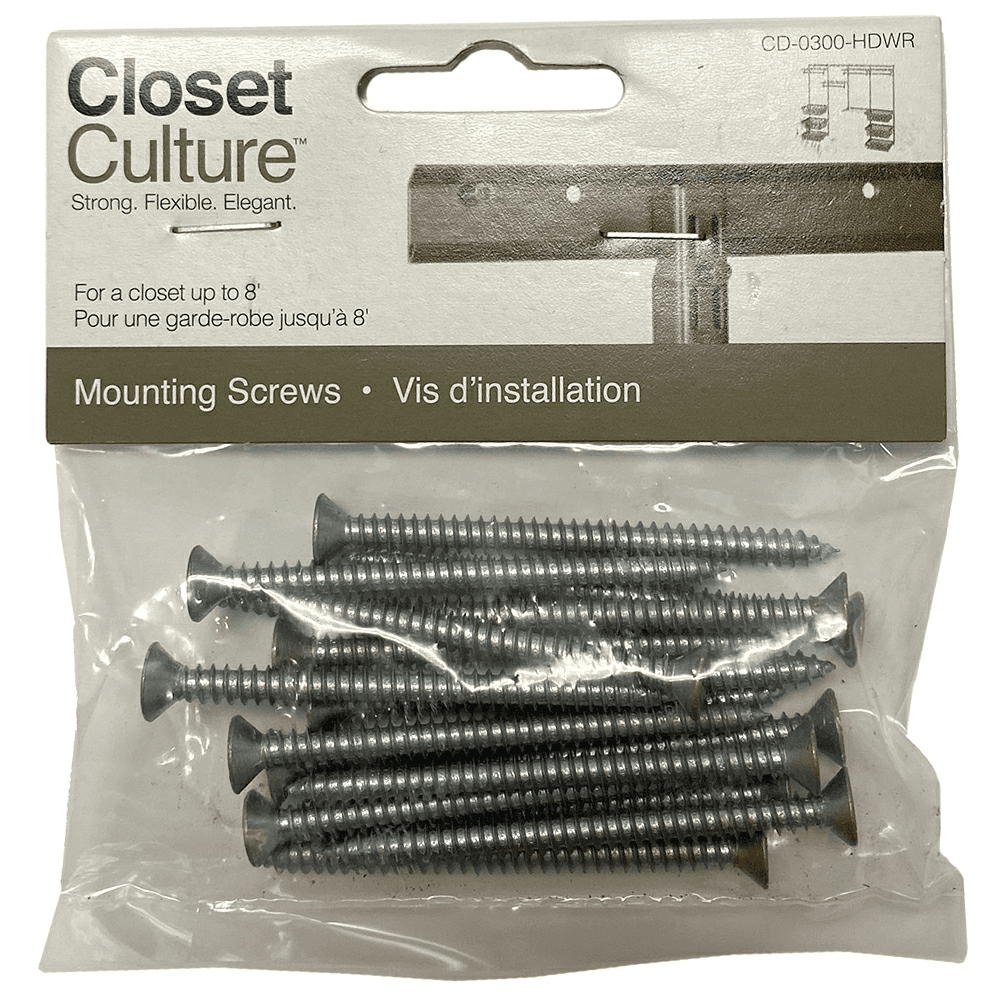 16 pack of #10 2-1/2-inch flat head screws with champagne nickel finish