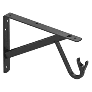 8" x 12" Closet-Pro HD Heavy-Duty Shelf/Rod Bracket with Slide-Thru, Satin Black Main - Image