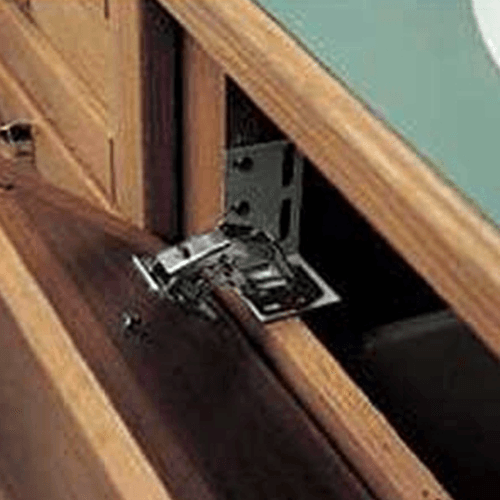 3-3/4" Nickel-Plated Euro Tray Hinge with End Cap - Alt Image 1