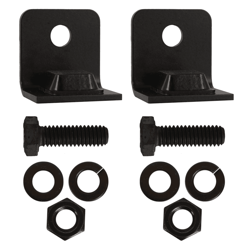 Black finish barn door stop kit for KV's flat rails