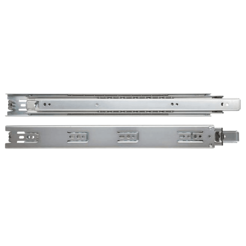 Knape And Vogt Drawer Slide - 100lb Capacity, Full Extension, Side-Mount, Anochrome, 22" - Polybagged