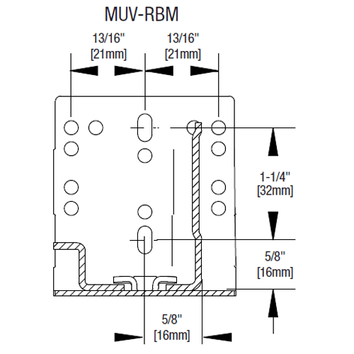 Rear Mounting Bracket for MuV+ and MuV+34 undermount slides