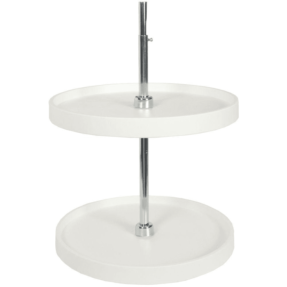 18" Full-Circle 2 Tray Lazy Susan, White - Main Image