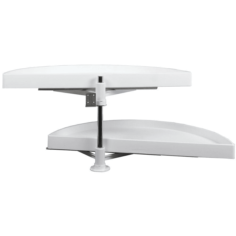 28" Half-Moon 2 Tray Lazy Susan, White - Main Image