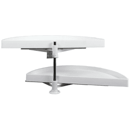 28" Half-Moon 2 Tray Lazy Susan, White - Main Image
