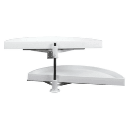 39-7/8" Half-Moon 2 Tray Lazy Susan, White - Main Image