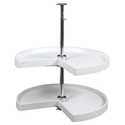 28" Pie-Cut 2 Tray Lazy Susan, White - Main Image