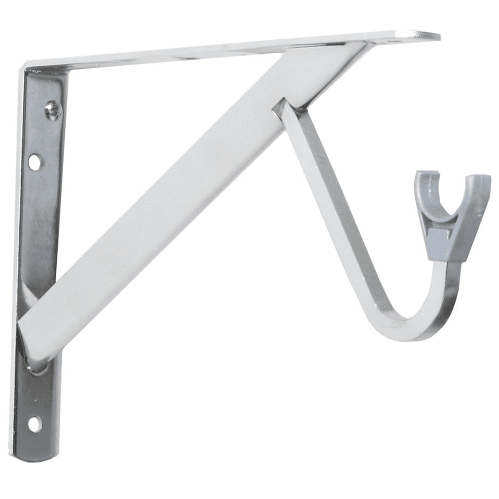 Closet-Pro HD Heavy-Duty Shelf/Rod Bracket with Slide-Thru, Chrome Finish - Holds up to 1,000lb per pair