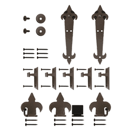 Barcelona Steel Round Track Barn Door Hardware Kit in Oil-Rubbed Bronze Finish
