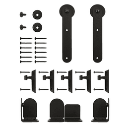 Satin Nickel Finish Face Mount Barn Door Hardware Kit by Knape And Vogt