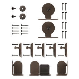 Knape And Vogt Monte Carlo Steel Round Track Hardware Kit in Oil-Rubbed Bronze Finish