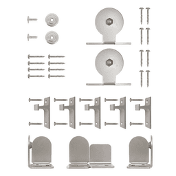 Monte Carlo Steel Round Track Hardware Kit, Satin Nickel Finish - Knape And Vogt - Image 1