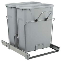 SCB Double 35 QT Bottom-Mount Waste/Recycling unit with Soft-Closing, Platinum - Main Image