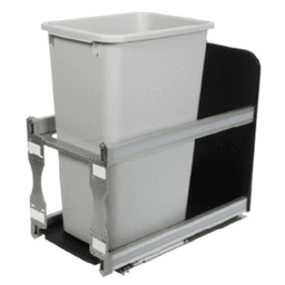 Single 50 QT Under-Mount Waste Container Pullout, Soft-Closing for 12" Opening Width, Platinum - Main Image