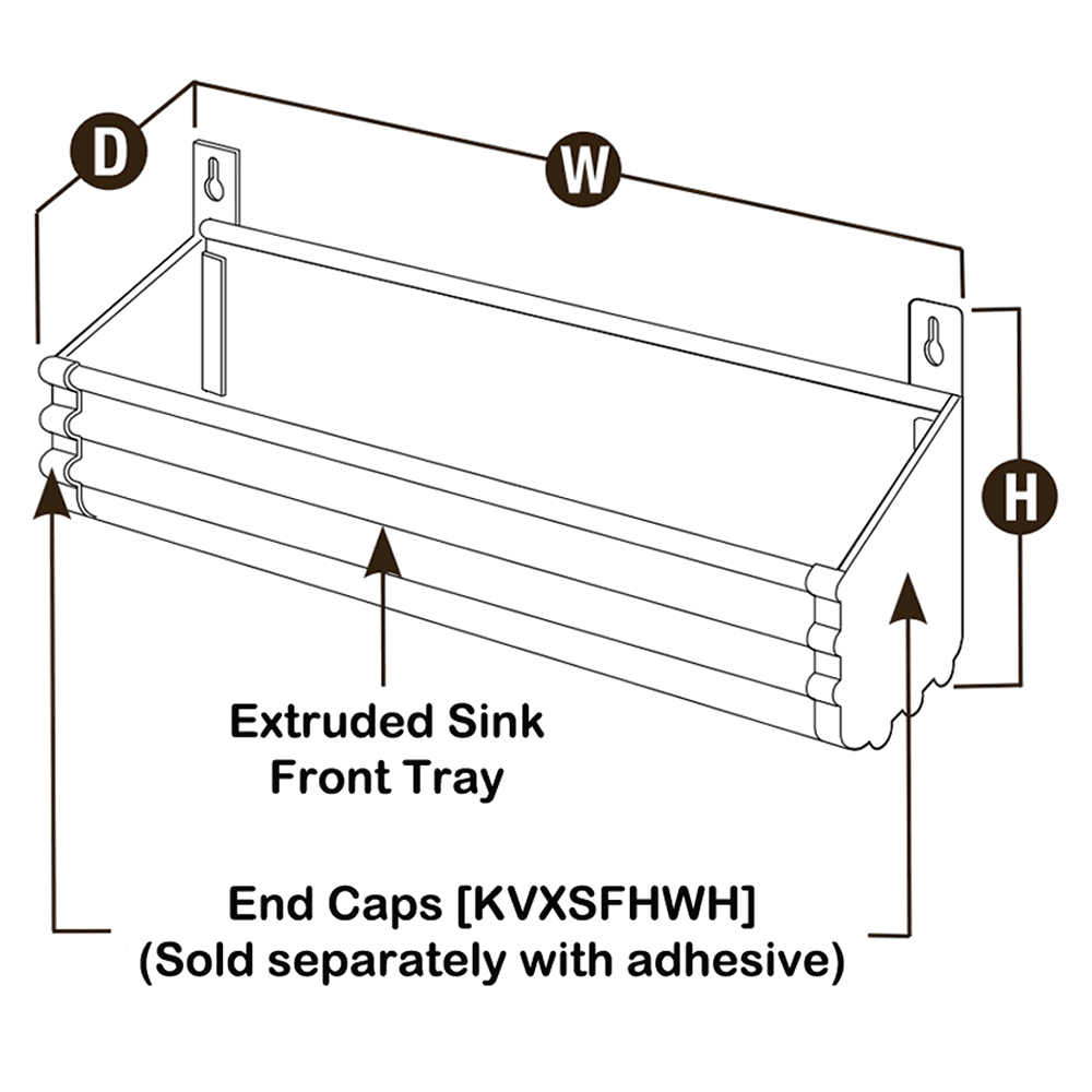 33-3/4" White Extruded Sink Front Tray - Alt Image 4