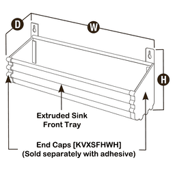 33-3/4" White Extruded Sink Front Tray - Alt Image 4