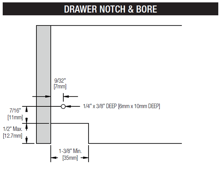Undermount Drawer Slide for 3/4" Material, 75lb Capacity, Full Extension Soft-Closing, 12" Length