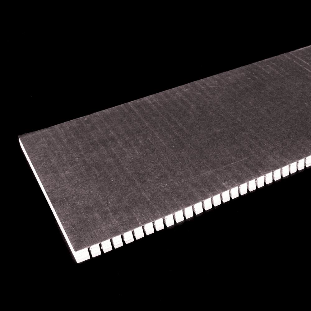 Kerfkore 48" x 96" (8' Slats) Column Bend Flexible Panel with 1/2" Standard Particleboard Core and LTX Black Flexible Backer Face - Alt Image 1