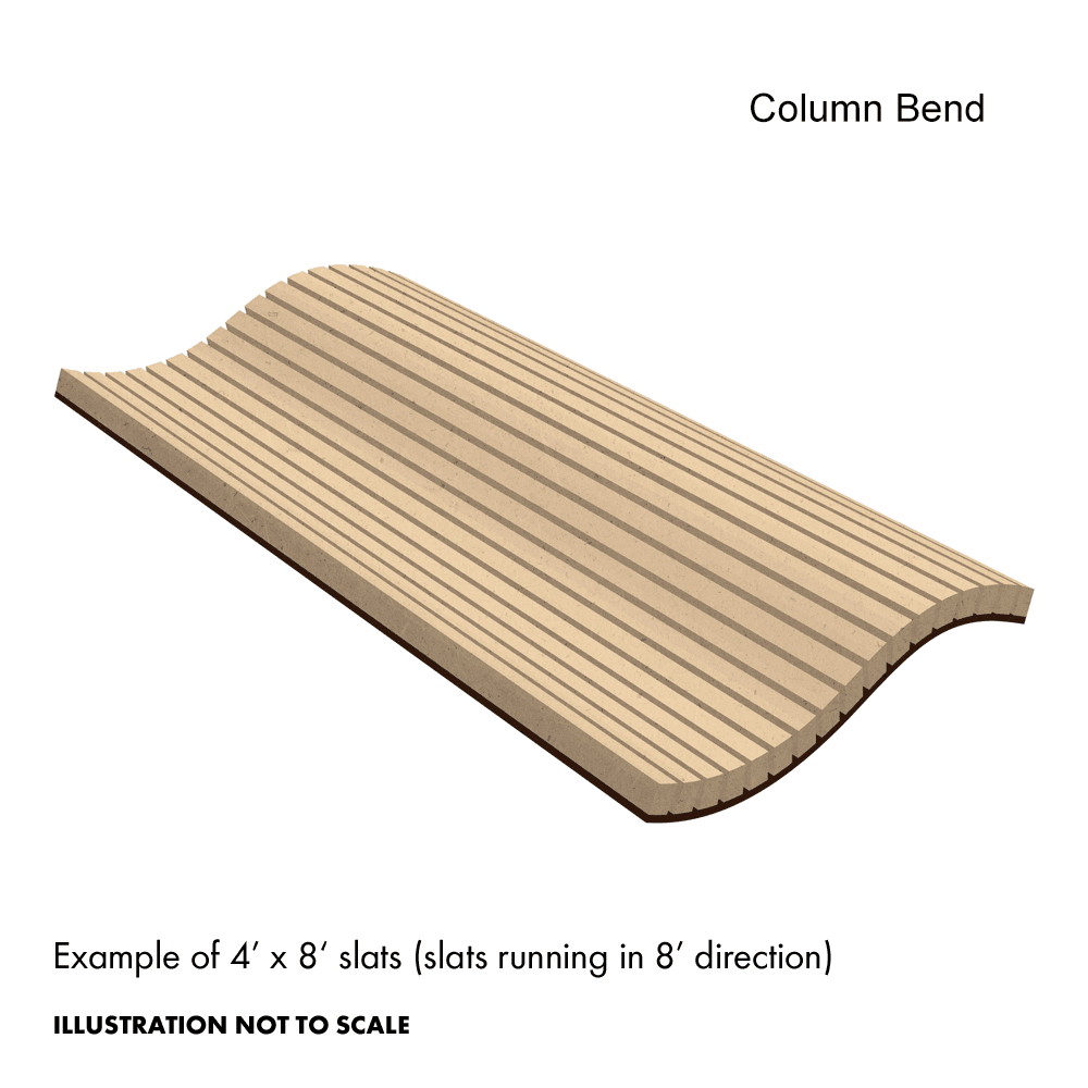 Kerfkore 96" x 48" (4' Slats) Barrel Bend Double-Sided Bendable Board Standard Particleboard Core - Main Image