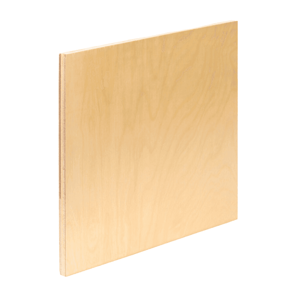 KingKore® White Birch Imported Plywood, C/2 Grade w/ 7-Ply 12mm Core, UV Finish Both Sides, 4' x 8' - Main Image