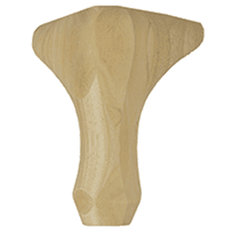 High-Quality 4" x 4" x 6" Alder Queen Anne Leg for Furniture by Pride Industrial LLC