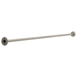 Decorative 1" x 5'''' shower rod with classic step-style flange design