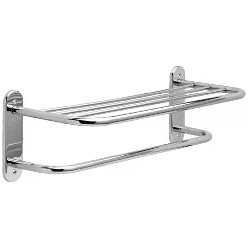 24" Align Lock Towel Shelf with One Bar in Bright Stainless Steel Finish by Liberty Hardware (Avante)