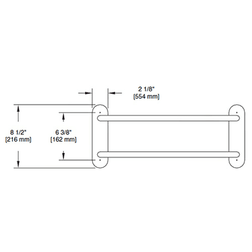 Liberty Hardware Avante 18" Towel Shelf for Hotel Bathrooms in Bright Stainless Steel