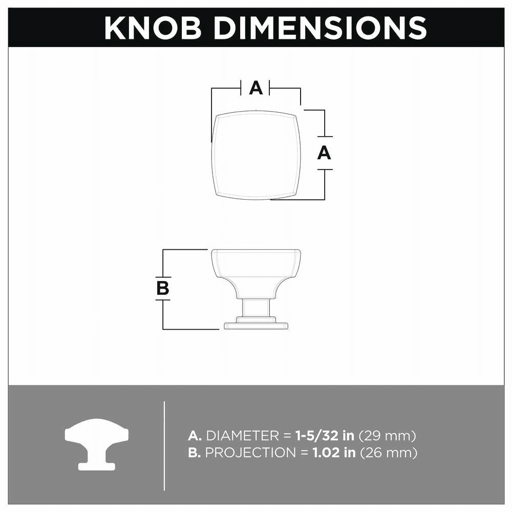 Webber Square Knob in Satin Nickel finish for traditional or casual cabinetry or furniture