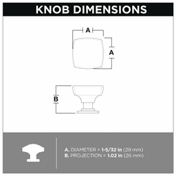 Webber Square Knob in Satin Nickel finish for traditional or casual cabinetry or furniture