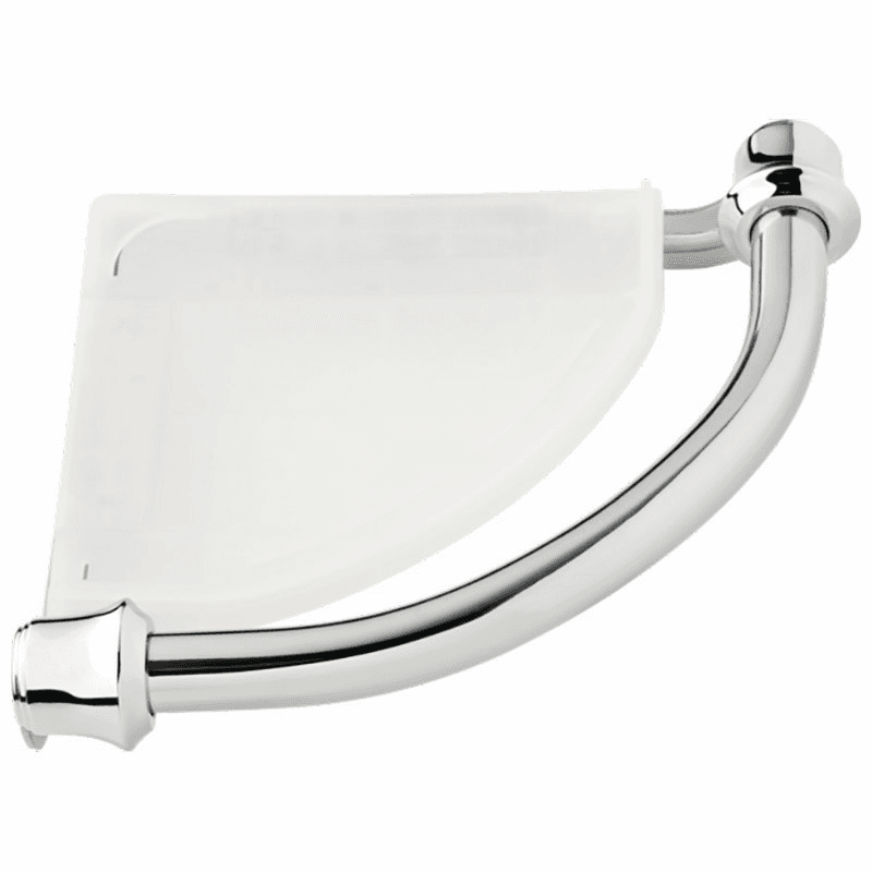 Decor Assist Traditional Corner Shelf with Assist Bar in Polished Chrome by Liberty Hardware (Avante)