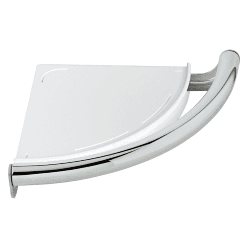 Premium Materials Decor Assist Traditional Corner Shelf with Assist Bar by Delta Faucet