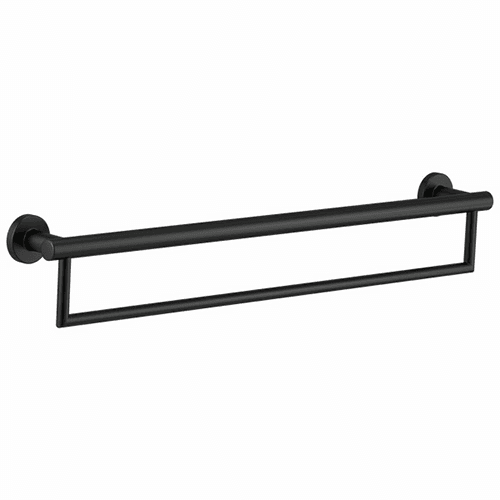 Contemporary Matte Black Decor Assist Towel Bar with Assist Bar by Liberty Hardware