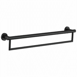 Contemporary Matte Black Decor Assist Towel Bar with Assist Bar by Liberty Hardware