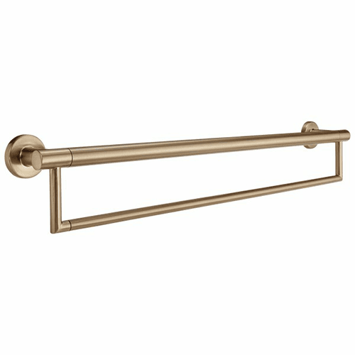 Contemporary towel bar with assist bar in champagne bronze from Liberty Hardware's Avante collection