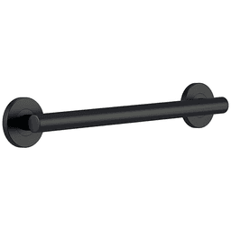 18 inch matte black grab bar with mounting hardware and template included