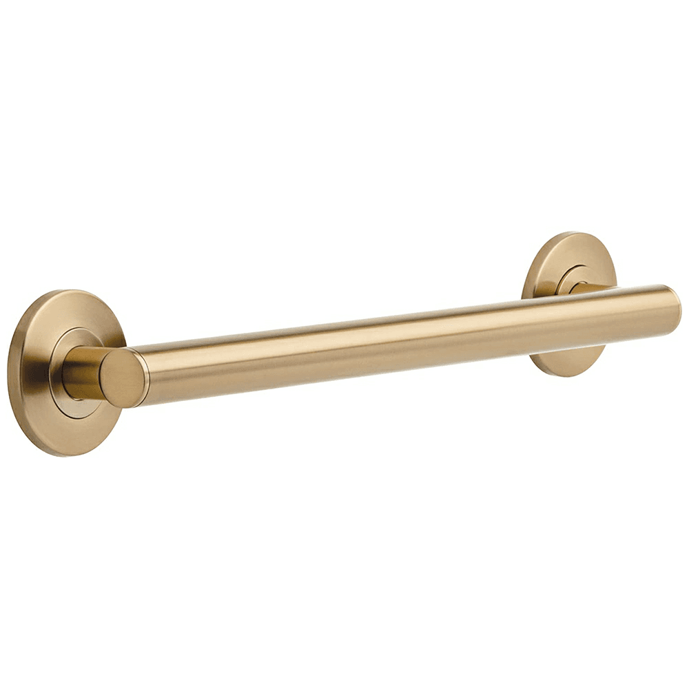 18" Champagne Bronze Decorative Grab Bar by Liberty Hardware - Front View with Mounting Hardware