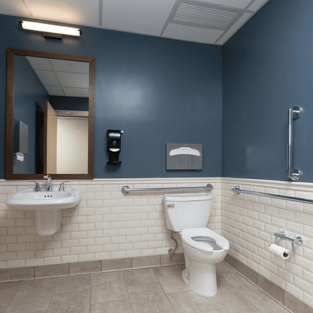 Grab bar with Venetian Bronze finish, ideal for wood blocking wall surfaces