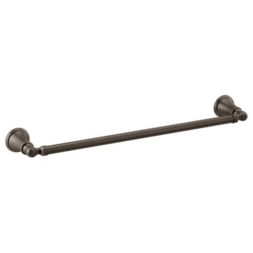 Refined styling and button-cap detailing of the Woodhurst Bath Collection towel bar